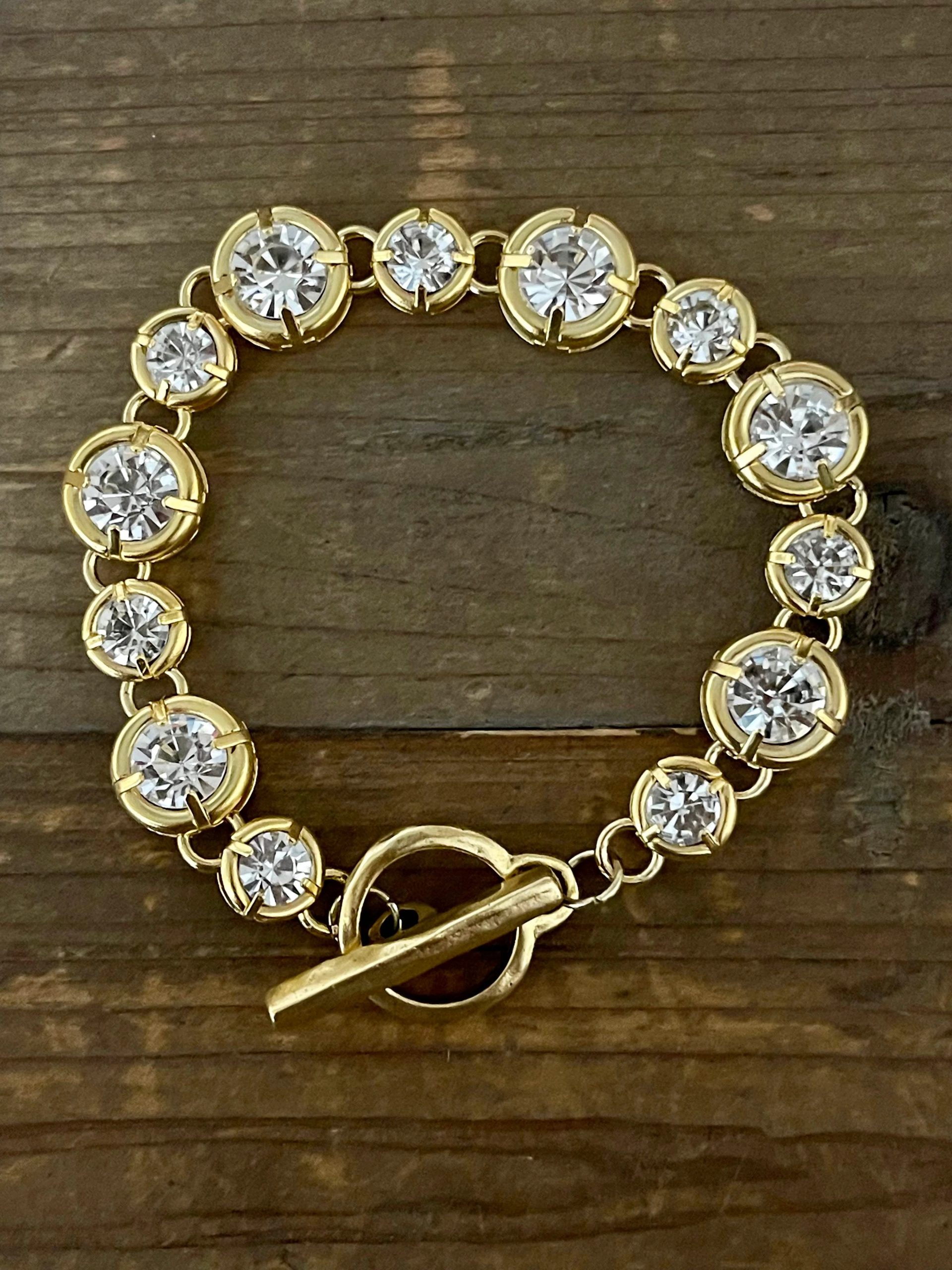 Gold bracelet ready to photograph